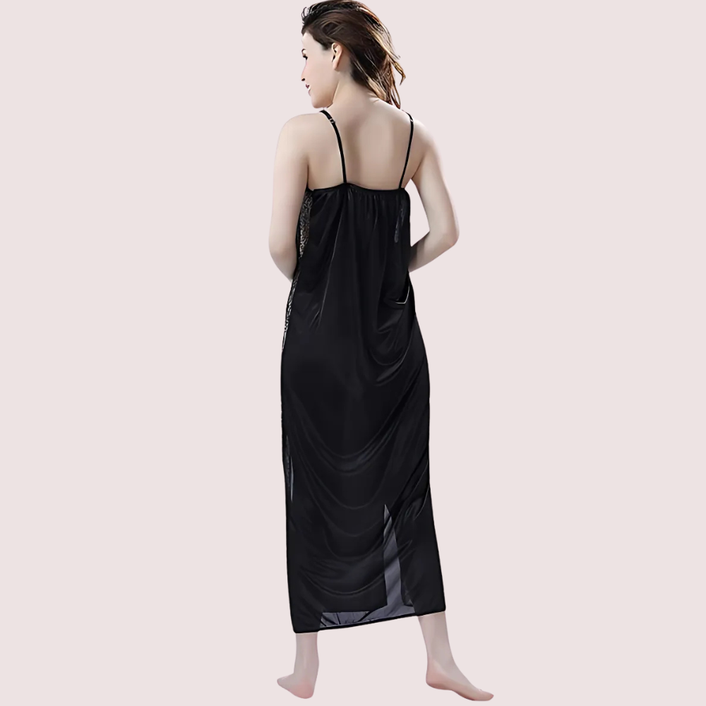 Elegant Lace Black Nightgown for moments